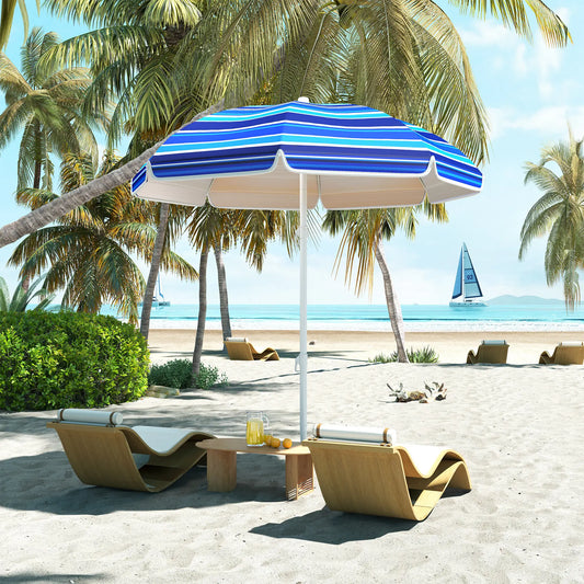 70.9" Dia. Portable Beach Umbrella, UV 50+ Adjustable Tilt, Multicolor Beach Umbrellas Multi Colour at Gallery Canada