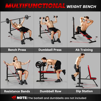 Adjustable Weight Bench with Squat Rack, 660 lbs Capacity Weight Benches at Gallery Canada