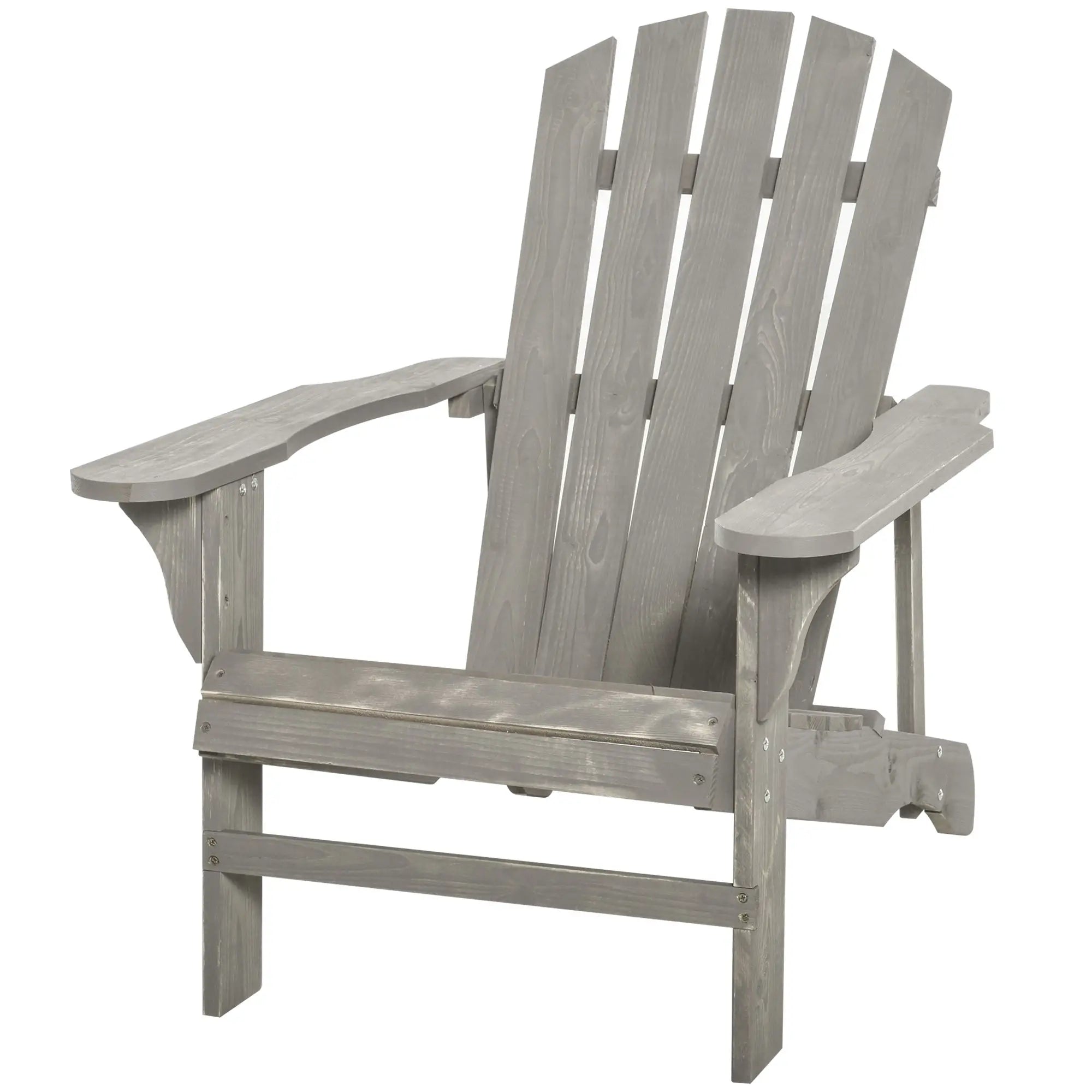 Wood Adirondack Chair, Outdoor Patio Chair, Slatted Design, Light Grey Patio Chairs at Gallery Canada