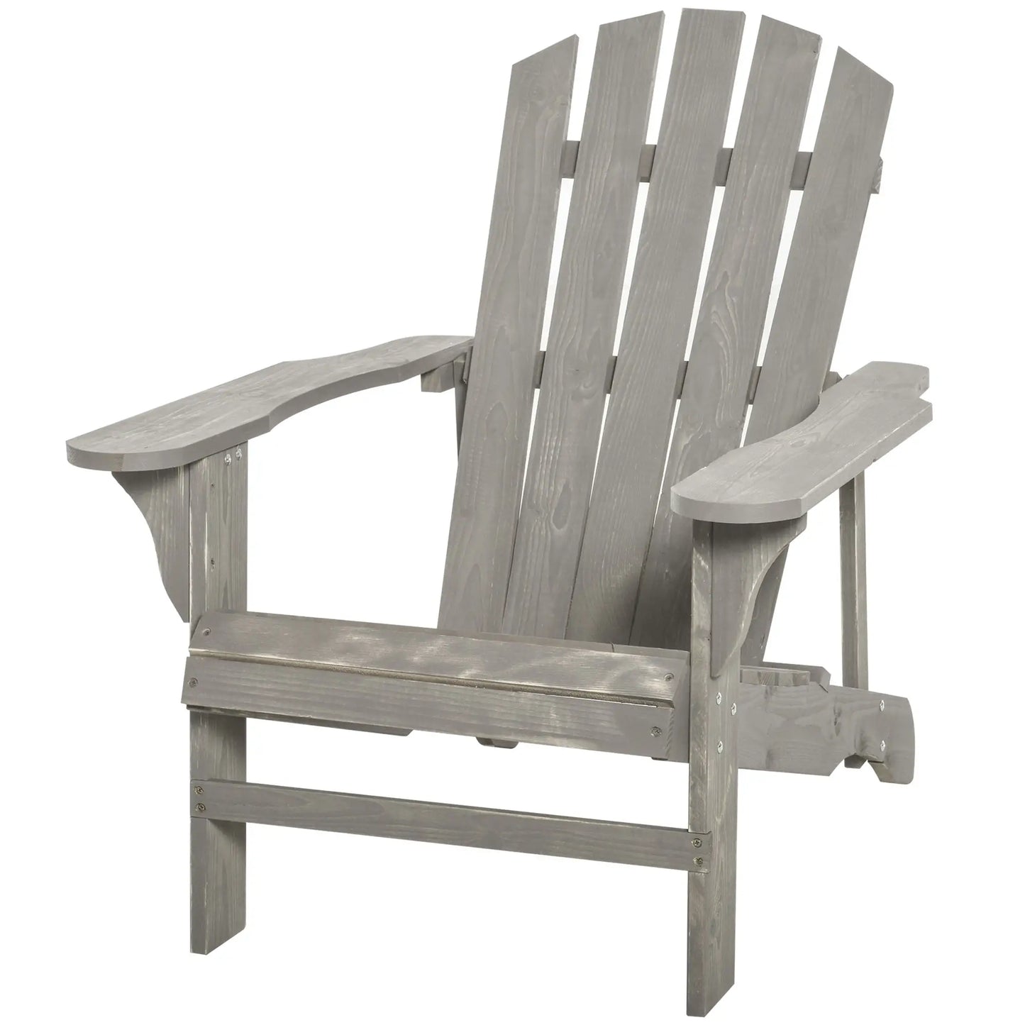 Wood Adirondack Chair, Outdoor Patio Chair, Slatted Design, Light Grey Patio Chairs at Gallery Canada