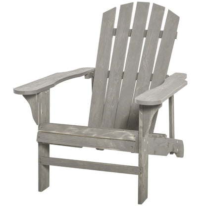 Wood Adirondack Chair, Outdoor Patio Chair, Slatted Design, Light Grey Patio Chairs at Gallery Canada