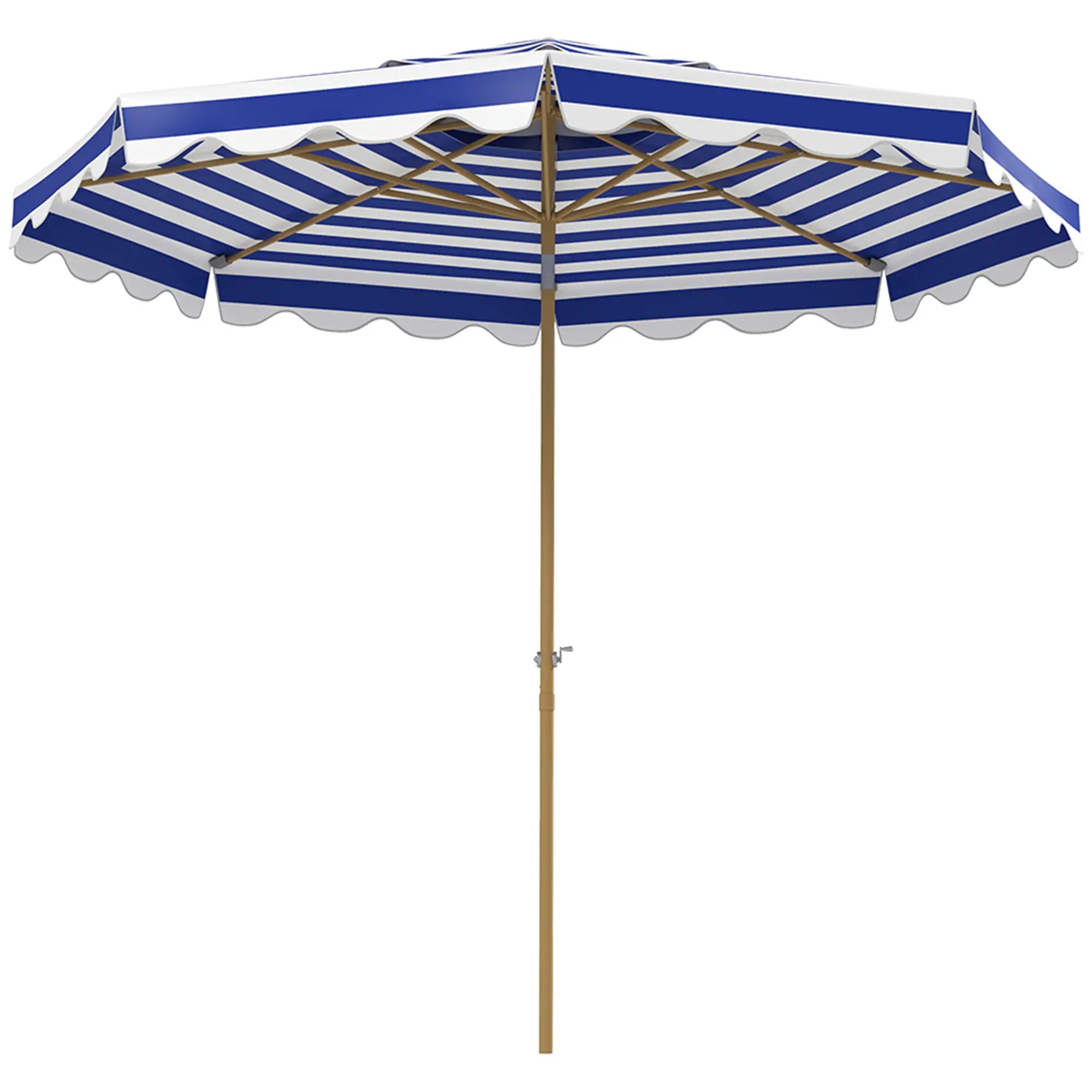 9FT Patio Umbrella, 8 Ribs, Crank, Tilt, UPF 50+, 2-Tier Vent, Blue Sun Umbrellas Blue, White, Yellow at Gallery Canada