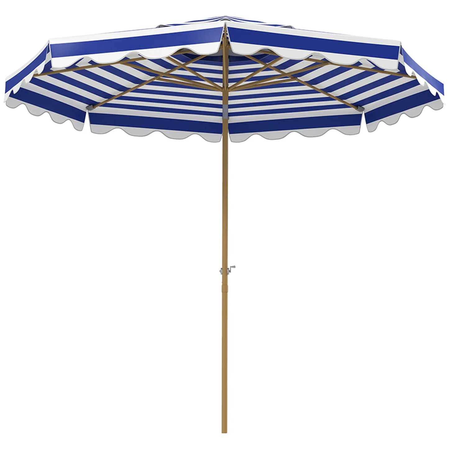 9FT Patio Umbrella, 8 Ribs, Crank, Tilt, UPF 50+, 2-Tier Vent, Blue Sun Umbrellas Blue, White, Yellow at Gallery Canada