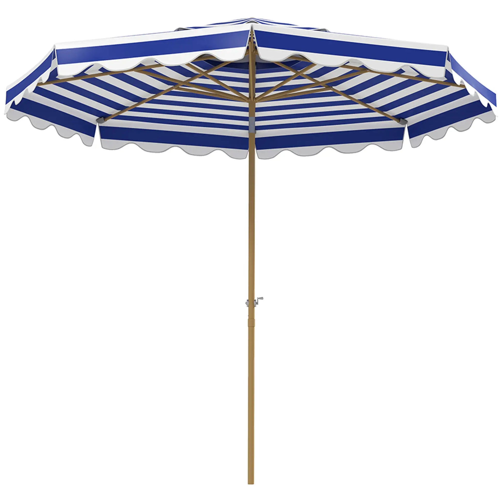 9FT Patio Umbrella, 8 Ribs, Crank, Tilt, UPF 50+, 2-Tier Vent, Blue Sun Umbrellas Blue, White, Yellow at Gallery Canada