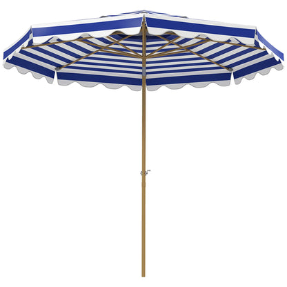 9FT Patio Umbrella, 8 Ribs, Crank, Tilt, UPF 50+, 2-Tier Vent, Blue Sun Umbrellas Blue, White, Yellow at Gallery Canada