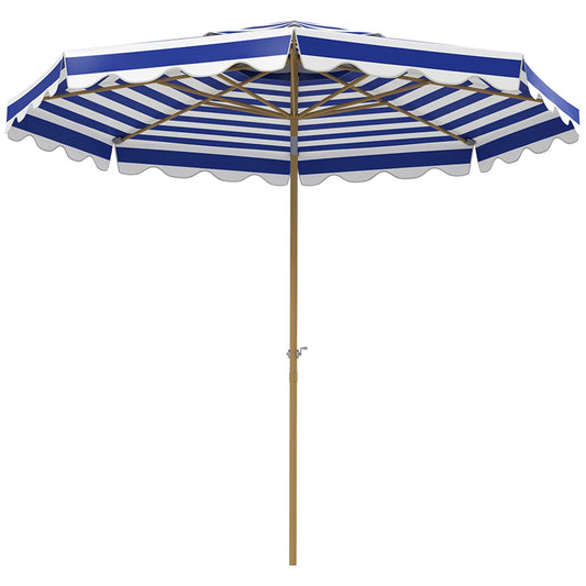 9FT Patio Umbrella, 8 Ribs, Crank, Tilt, UPF 50+, 2-Tier Vent, Blue Sun Umbrellas Blue, White, Yellow at Gallery Canada