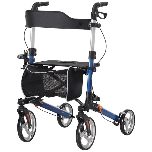 Lightweight Folding Walker, Large Seat, Adjustable Handle, Blue Knee Walker & Wheelchair Ramps Blue at Gallery Canada