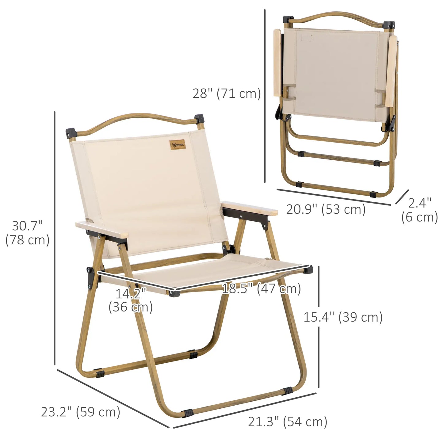 Lightweight Folding Camping Chair, Portable Armchair, Khaki Picnic Tables & Camping Chairs at Gallery Canada
