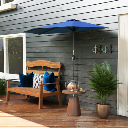 9ft Half Round Umbrella, Outdoor Patio Sun Shade, Deep Blue Half Round Umbrellas at Gallery Canada
