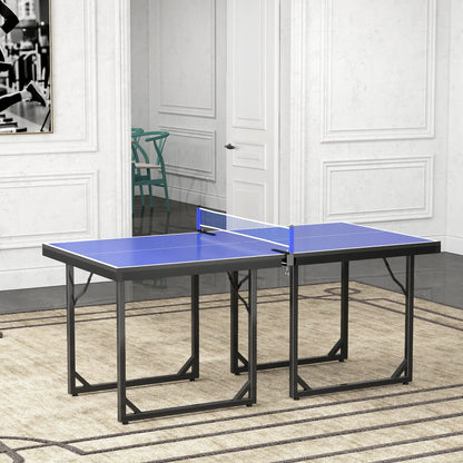6x3ft Midsize Ping Pong Table, Folding, Blue Game Tables at Gallery Canada