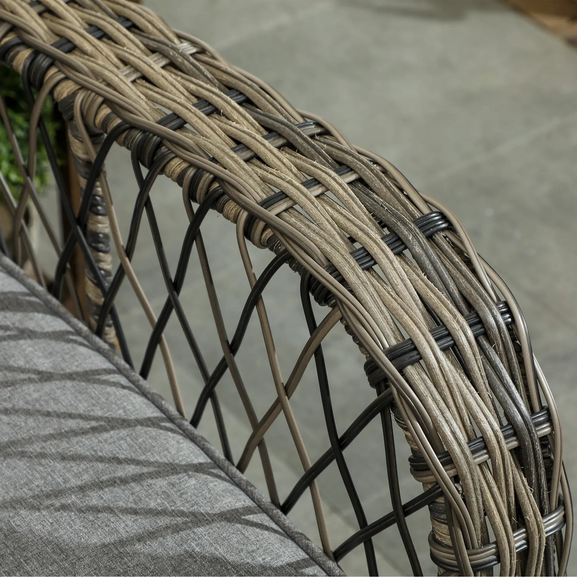 3 Piece Outdoor Bistro Set, Wicker Swivel Glider Chairs, Grey Bistro Sets at Gallery Canada