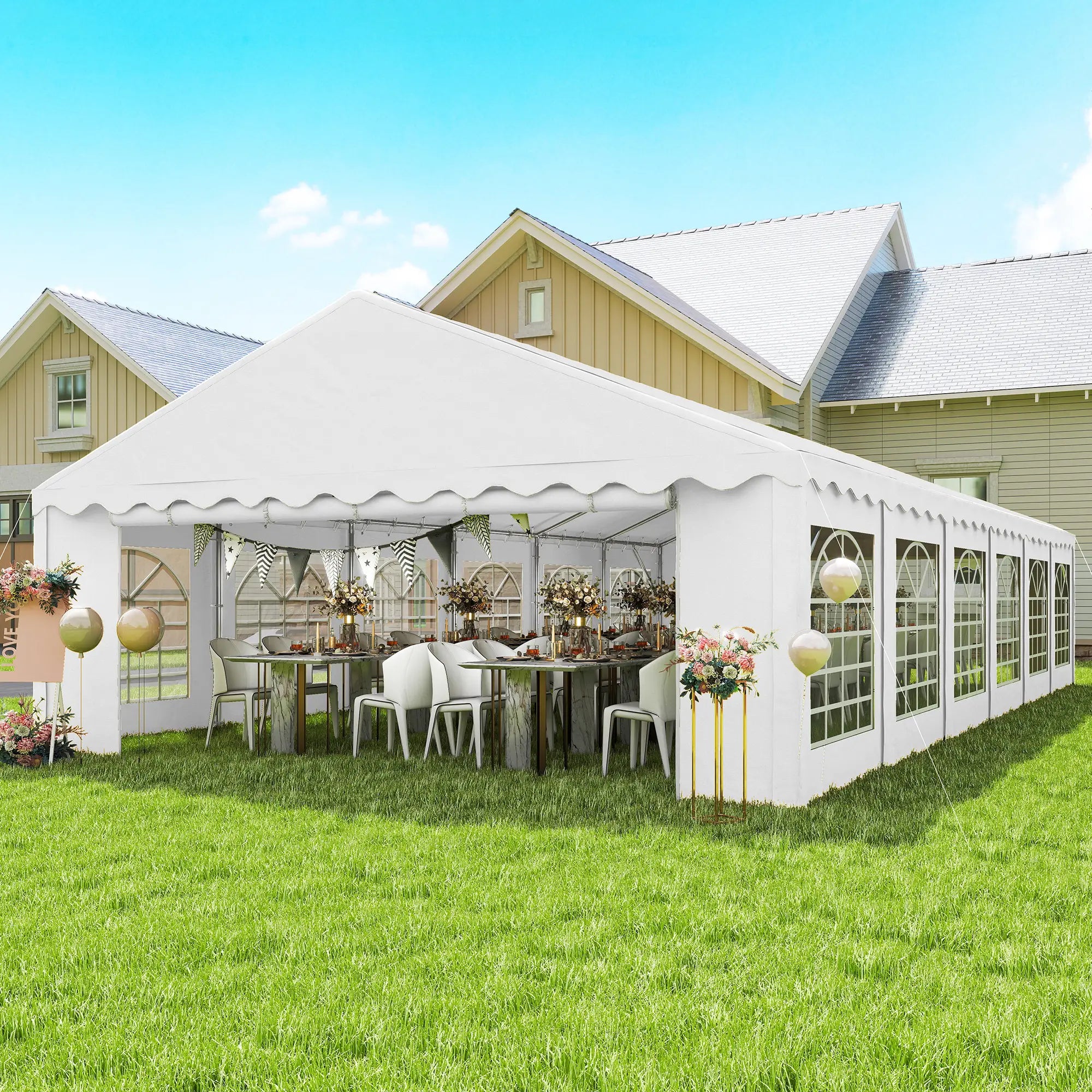 20' x 40' Party Tent, Removable Sidewalls, 12 Windows, White Canopy Tents at Gallery Canada