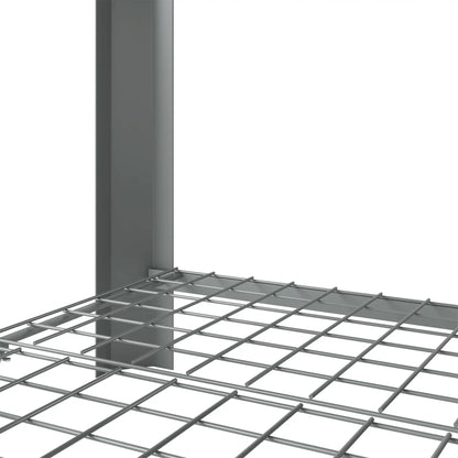 Lit de jardin surélevé avec étagère de rangement à pieds 31,5" Gris argenté, Gris argenté