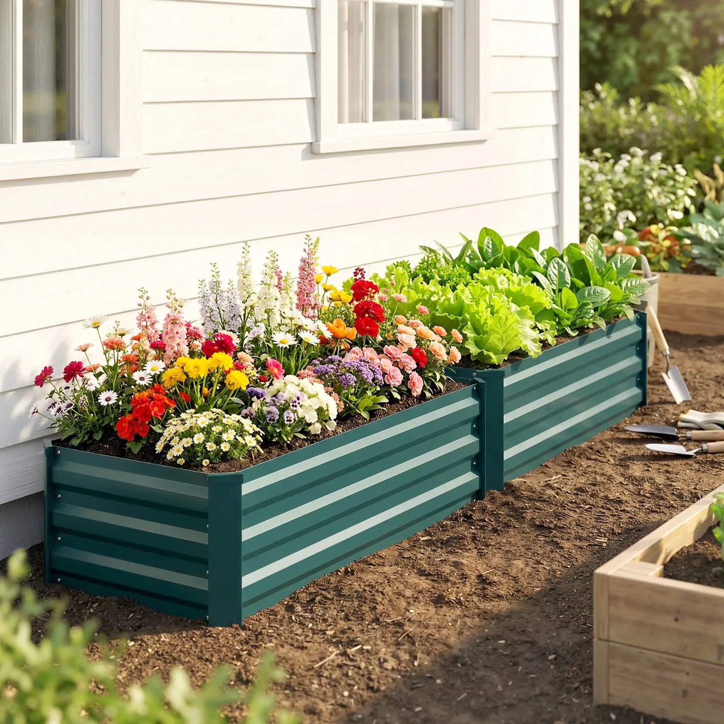 Galvanized Raised Garden Beds, Outdoor Planter Box, Green Raised Garden Beds at Gallery Canada
