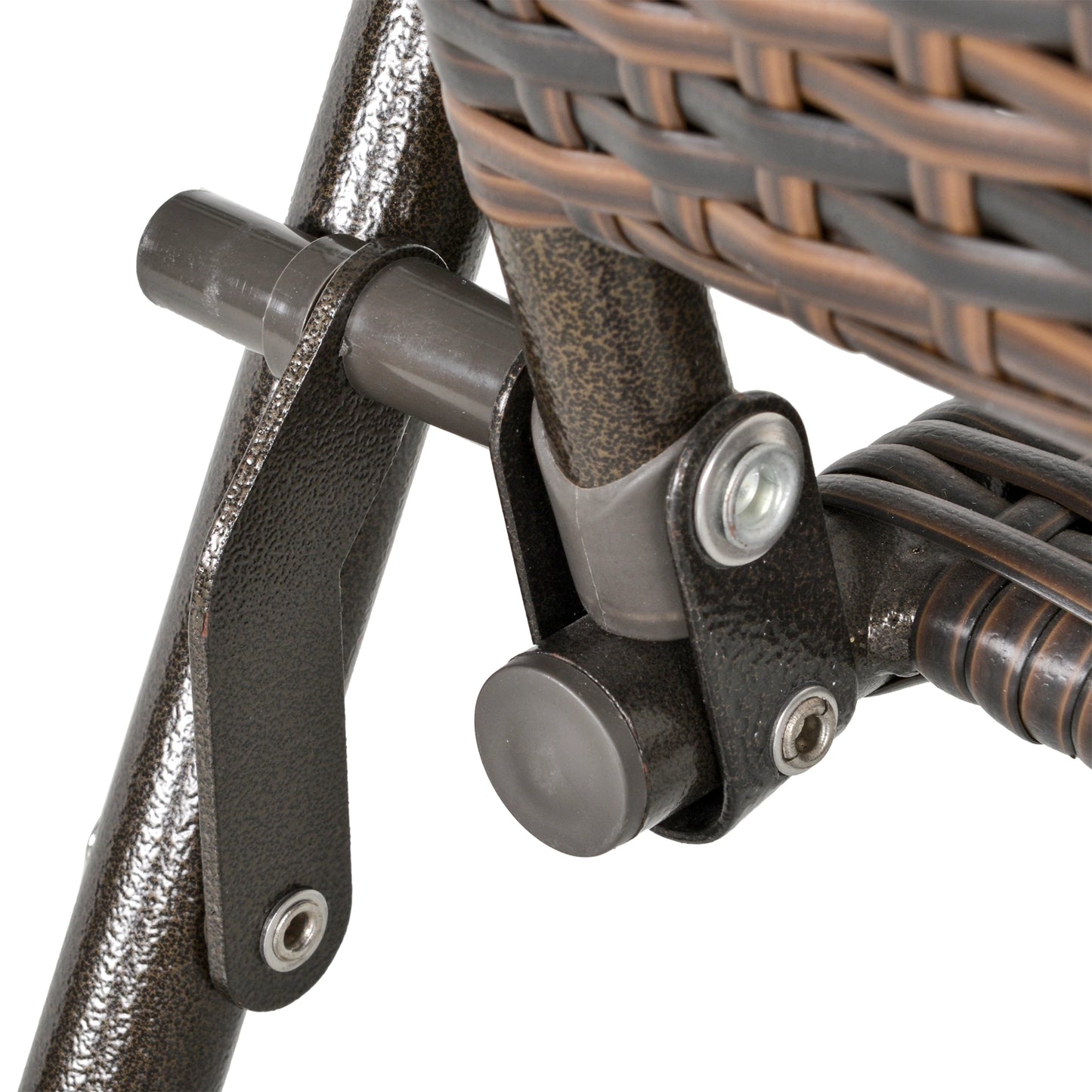 Wicker Dining Chair Set of 4, Foldable, Steel Frame, Brown Patio Chairs at Gallery Canada