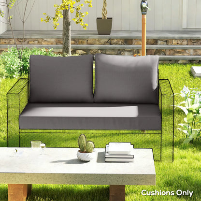 2 Seater Outdoor Cushions With Backrest, Light Grey Patio Chair Cushions at Gallery Canada