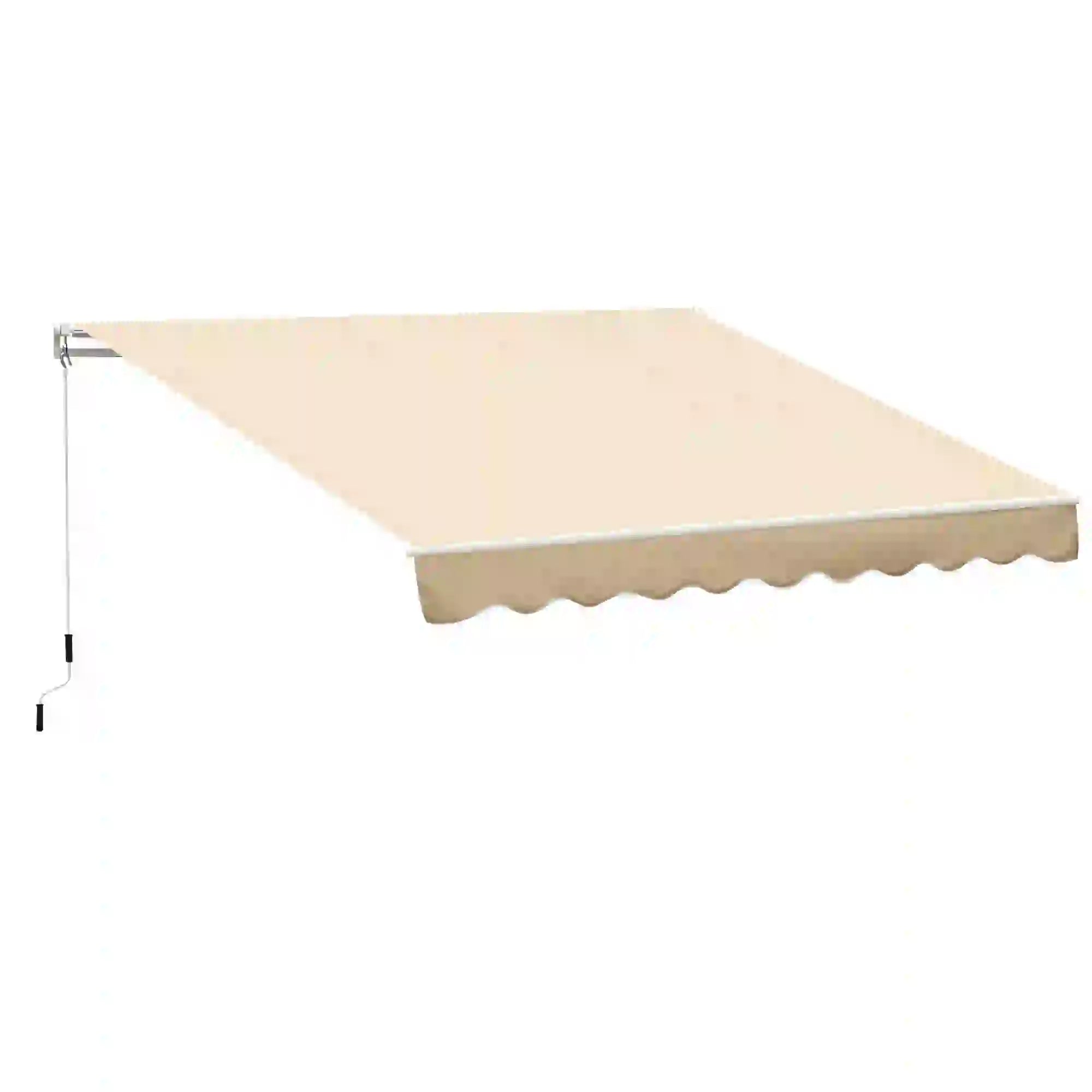 10' x 8' Retractable Awning, Sun Shade Canopy, Aluminum Frame, UV Protection, Beige Deck Awnings Beige at Gallery Canada