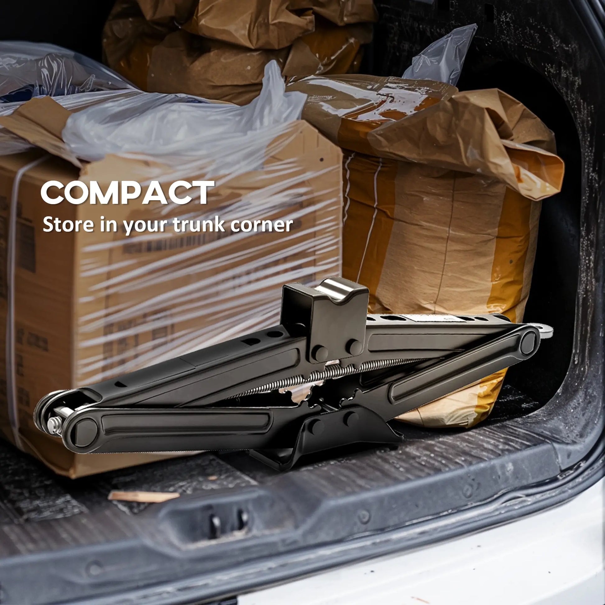 Steel Car Jack, Portable Scissor Jack, 2 Ton (4400 lbs), Black Automotive at Gallery Canada