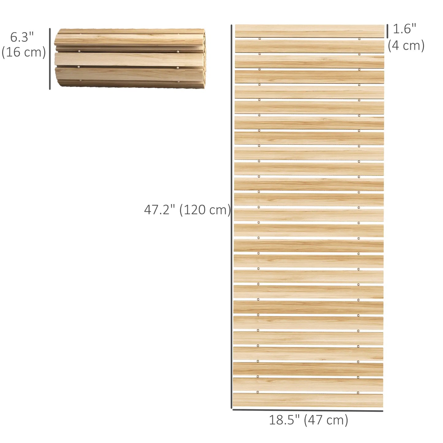47" Wooden Garden Pathway, Outdoor Roll Out Walkway, Natural Wood Finish Garden Decor at Gallery Canada