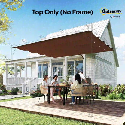 Retractable Pergola Canopy, 10' x 7' Sun Shade Cover, UV30+, Coffee Gazebo Canopy Replacement at Gallery Canada