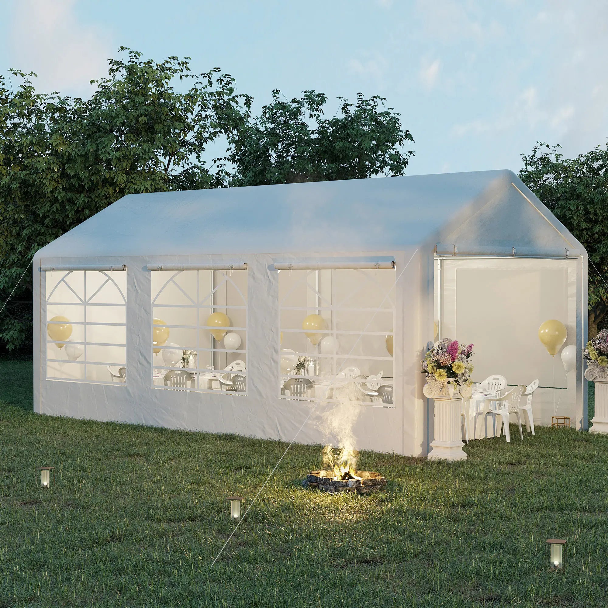 20' X 10' Heavy Duty Party Tent With Sidewalls, White Canopy Tents at Gallery Canada