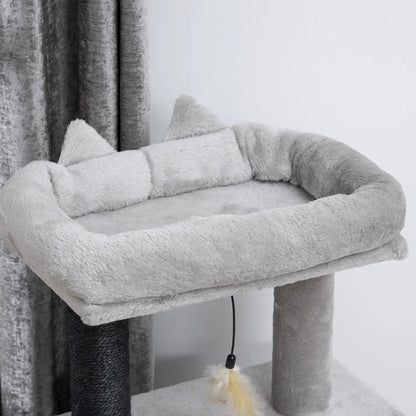 47" Cat Tree, Kitty Activity Center with Scratching Post, Light Grey Cat Towers at Gallery Canada