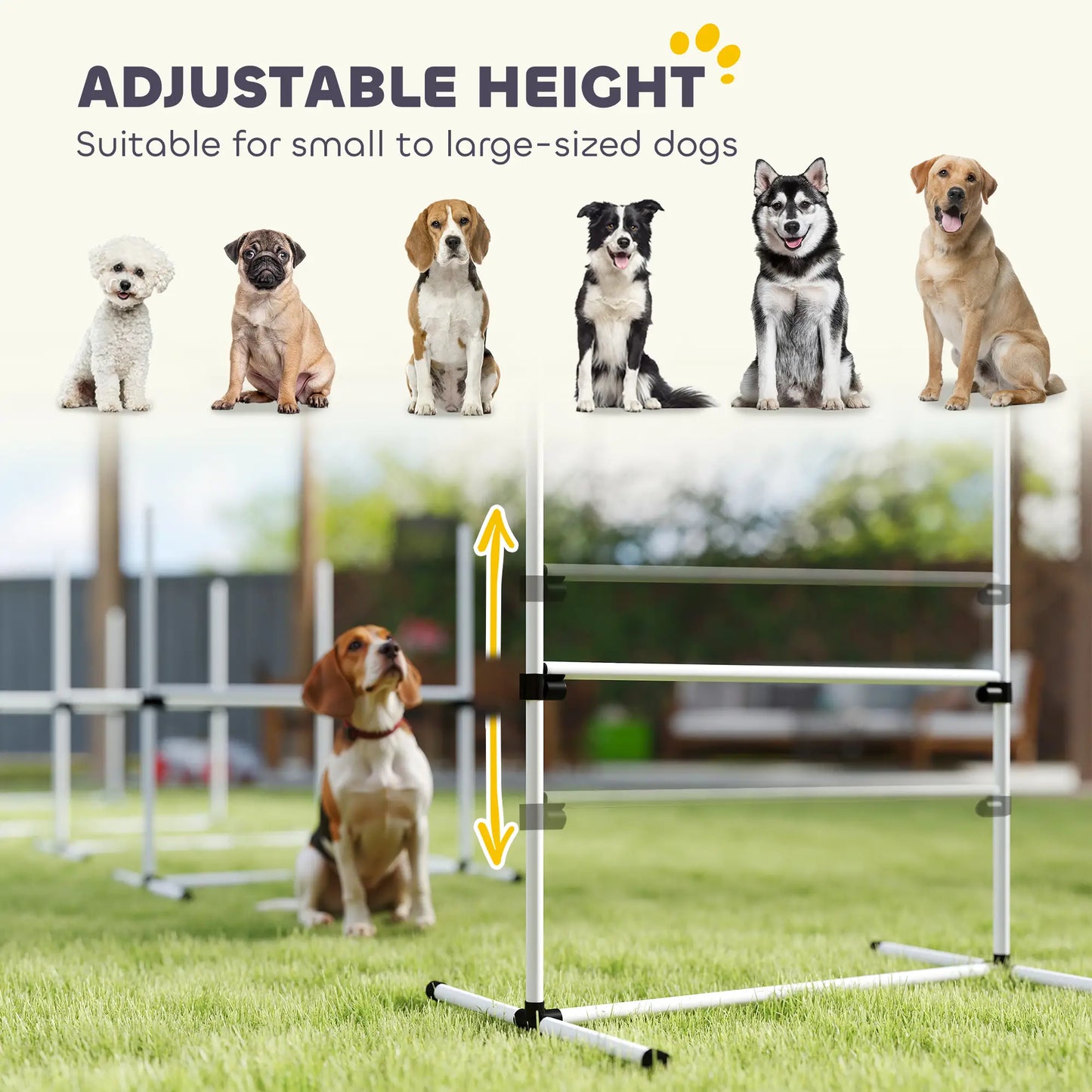 6 Pc Dog Agility Training Kit, Adjustable Jump Bar, White Dog Agility Training Equipment at Gallery Canada