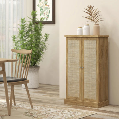 41" Rattan Kitchen Storage Cabinet, 5-Tier Shelf, 12 Spice Racks, Adjustable Shelves, Natural Kitchen Pantry Cabinets at Gallery Canada