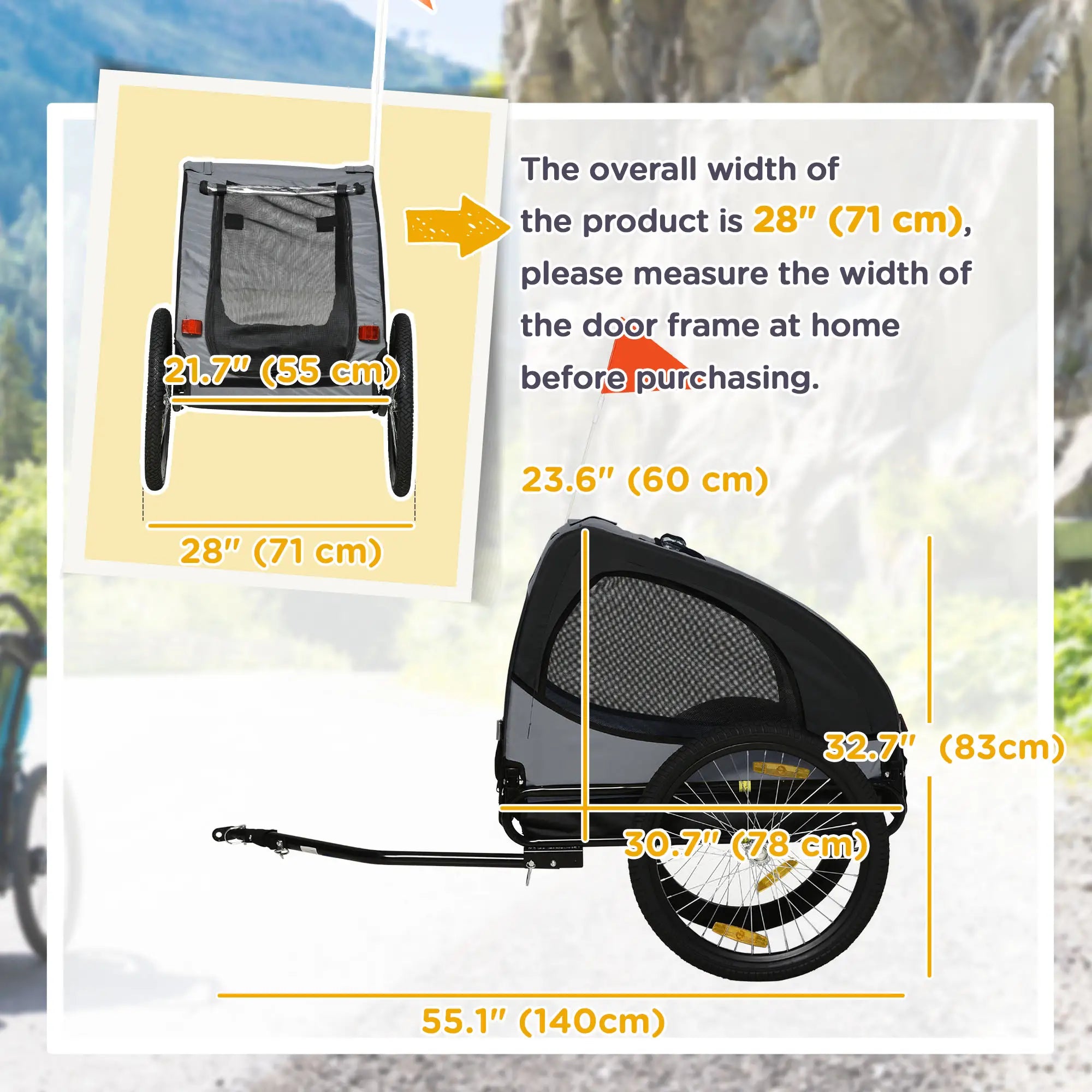 Dog Bike Trailer, Hitch Coupler, Quick Release Wheels, Medium, Black Dog Bike Trailers & Strollers at Gallery Canada