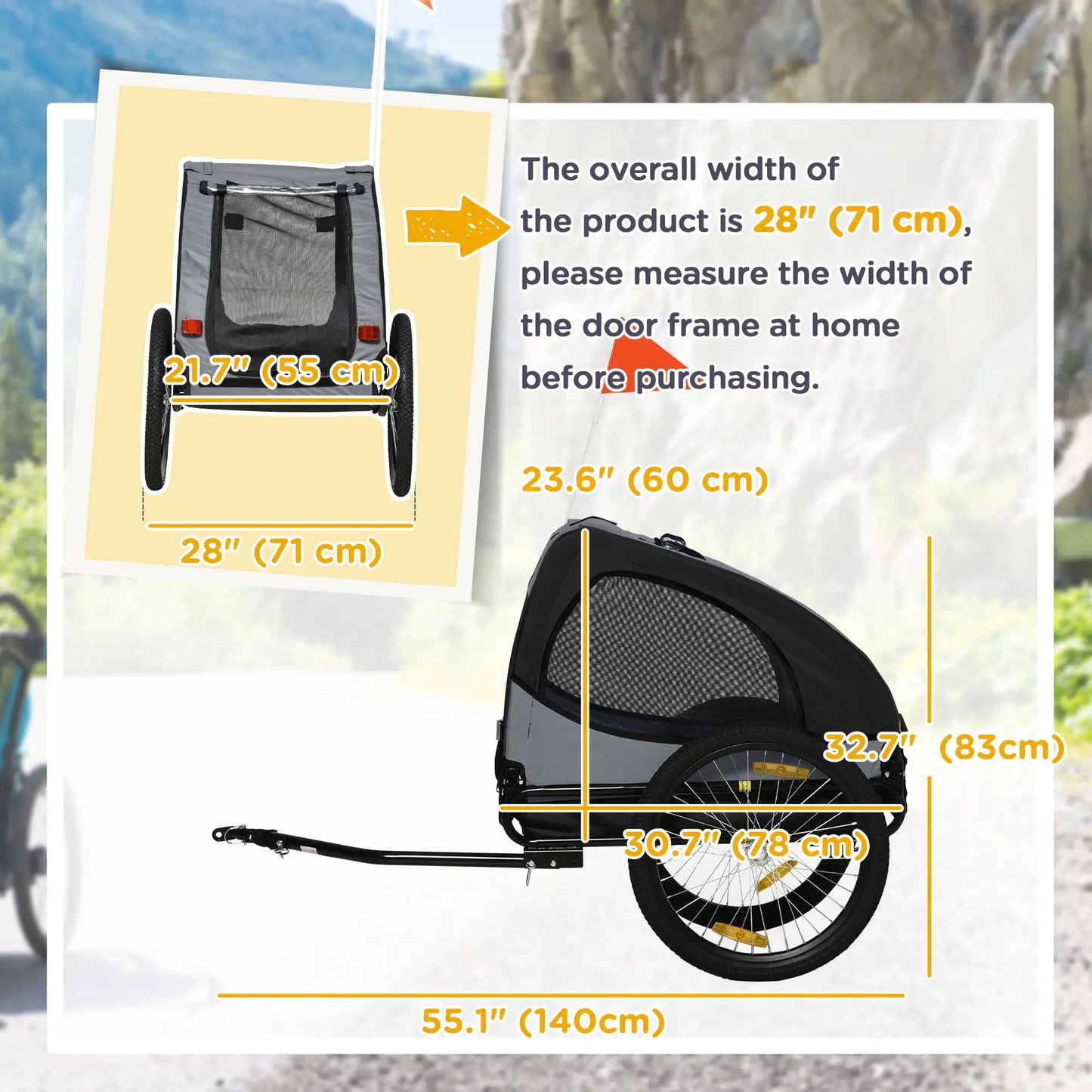 Dog Bike Trailer, Hitch Coupler, Quick Release Wheels, Medium, Black Dog Bike Trailers & Strollers at Gallery Canada