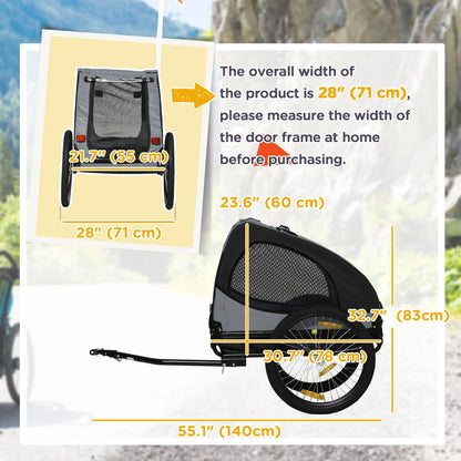 Dog Bike Trailer, Hitch Coupler, Quick Release Wheels, Medium, Black Dog Bike Trailers & Strollers at Gallery Canada