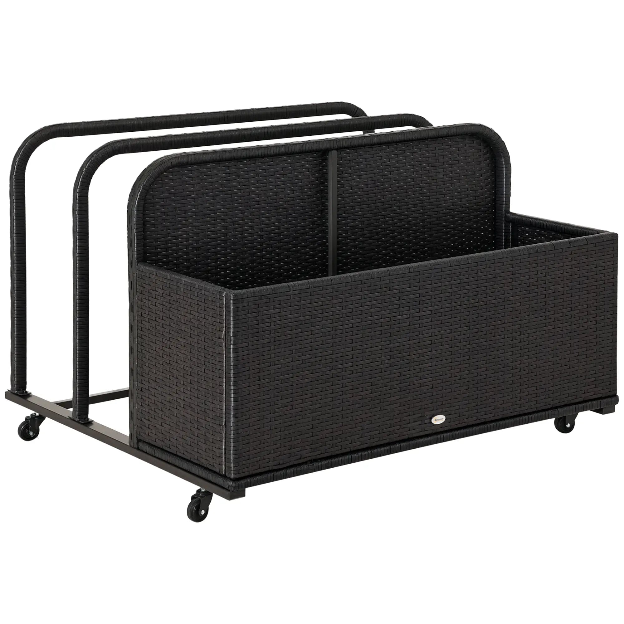 Rolling Pool Storage, Rattan Patio Furniture, Outdoor Wicker Organizer, Brown Patio Storage Boxes at Gallery Canada