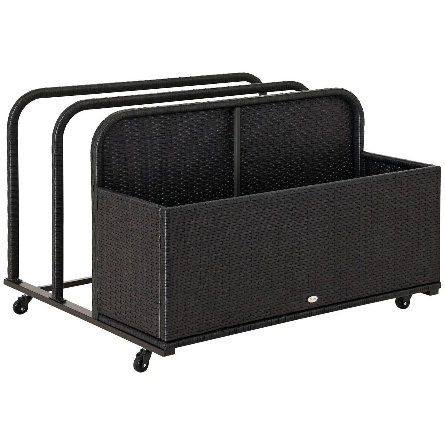 Rolling Pool Storage, Rattan Patio Furniture, Outdoor Wicker Organizer, Brown Patio Storage Boxes at Gallery Canada