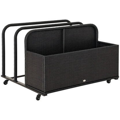 Rolling Pool Storage, Rattan Patio Furniture, Outdoor Wicker Organizer, Brown Patio Storage Boxes at Gallery Canada