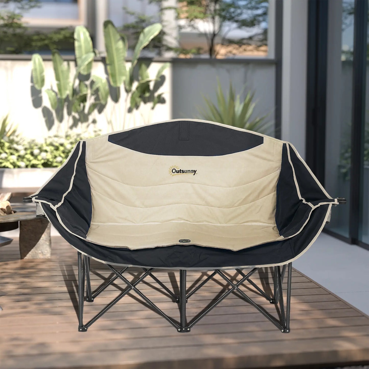 Portable Camp Chair, Double with Cup Holders, Carry Bag, 551 lbs, Khaki Picnic Tables & Camping Chairs at Gallery Canada