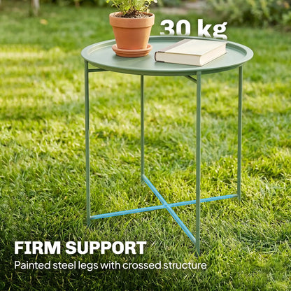 18" Outdoor Side Table, Removable Tray, Folding Legs, Green Patio Side Tables at Gallery Canada