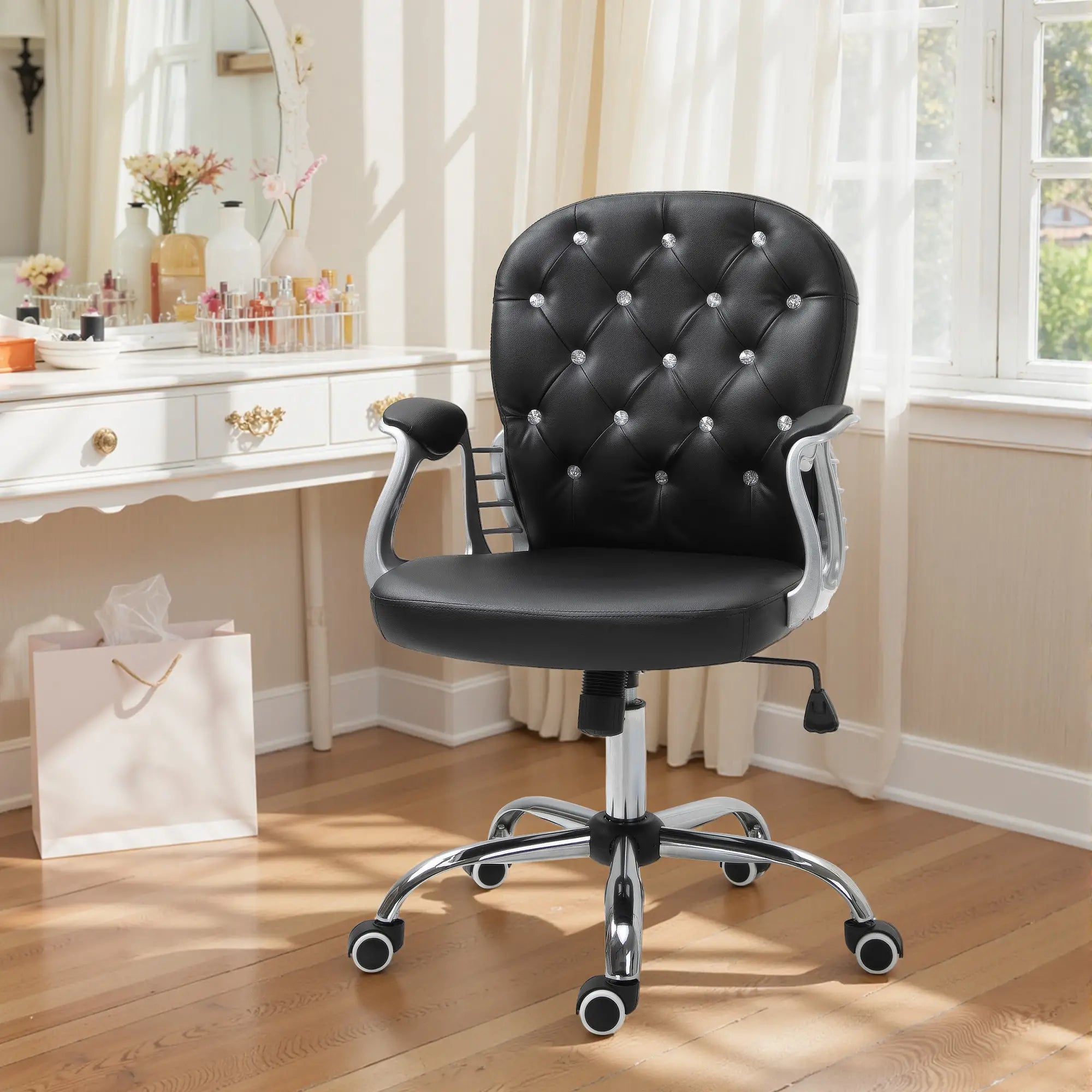 Ergonomic Office Chair, Adjustable Height, Padded Seat, Black Executive & Manager Chairs at Gallery Canada