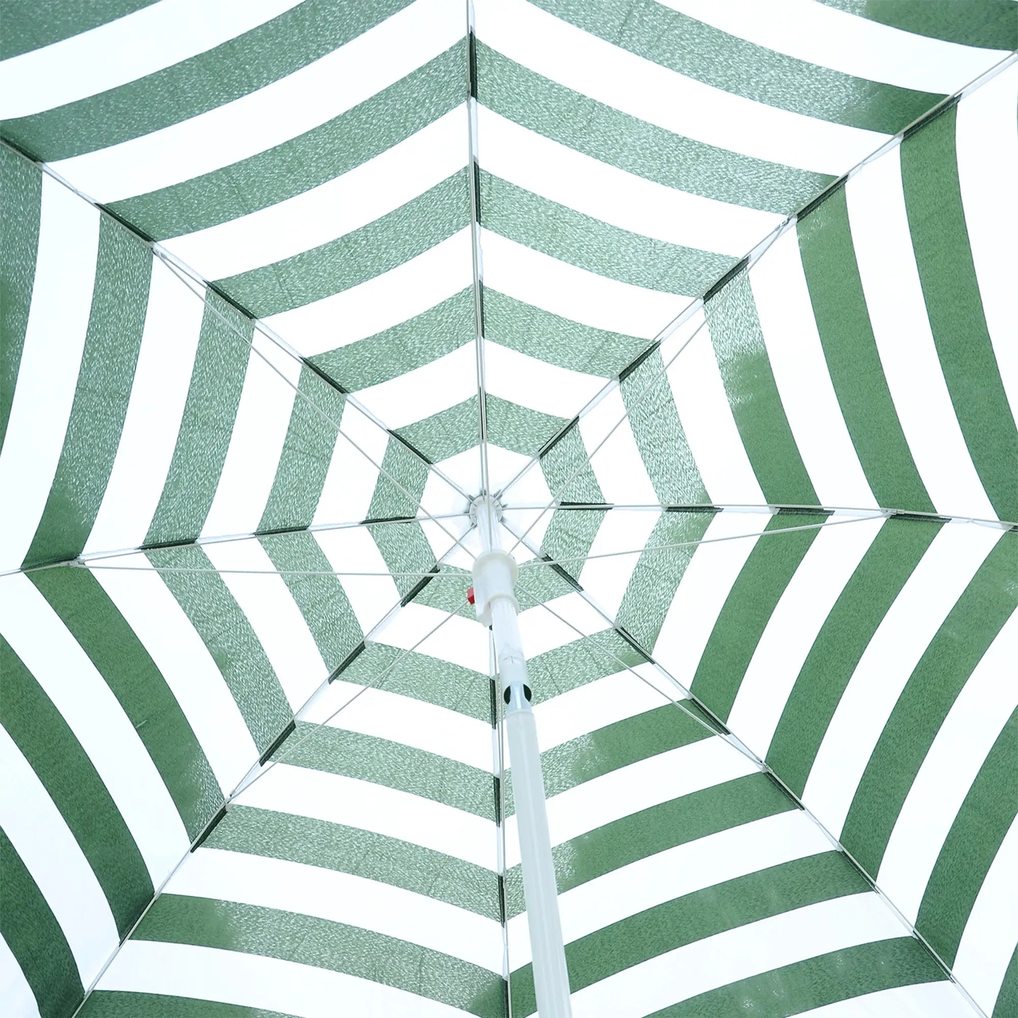 6FT Round Beach Umbrella, Tilt Mechanism, UV Protection, Striped, Green Beach Umbrellas at Gallery Canada