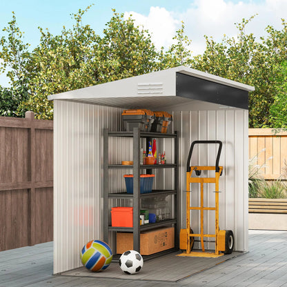 4' x 8' Outdoor Storage Shed, Metal Tool Shed, Lockable Door, Air Vents, Dark Grey Sheds at Gallery Canada