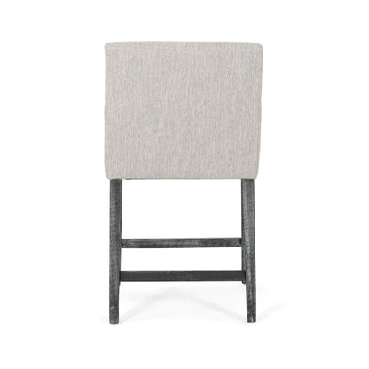 Upholstered Counter Stool, Rubberwood Frame, 24" L x 23" W x 39.5" H, Light Grey Bar Stools at Gallery Canada