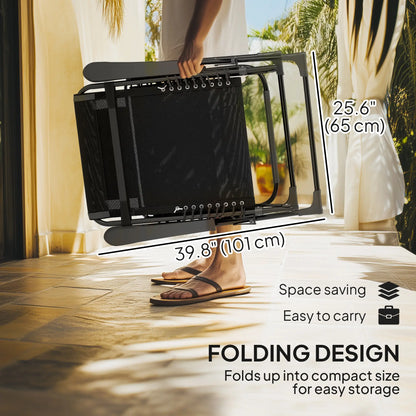 Folding Zero Gravity Chair, 5-Position Adjustable Outdoor Recliner, Black Lounger Chairs at Gallery Canada