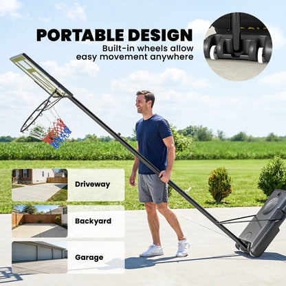 Adjustable Basketball Hoop Stand, 4.4-10 Ft, Shatterproof Backboard, Weight Bag Basketball at Gallery Canada