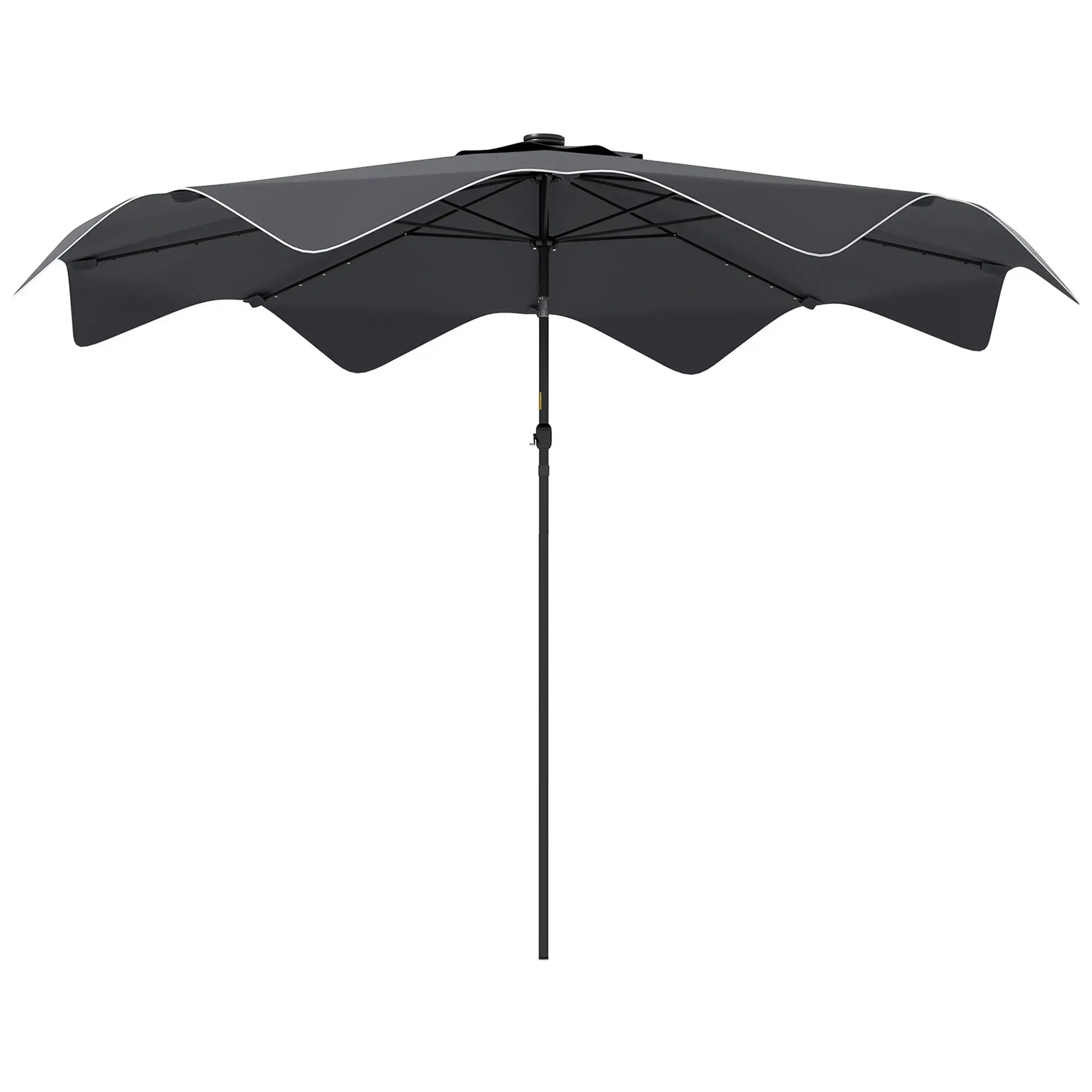 Solar Patio Umbrella with LED, Tilt, Crank, 10 x 10 ft, Dark Grey Sun Umbrellas Dark Grey at Gallery Canada