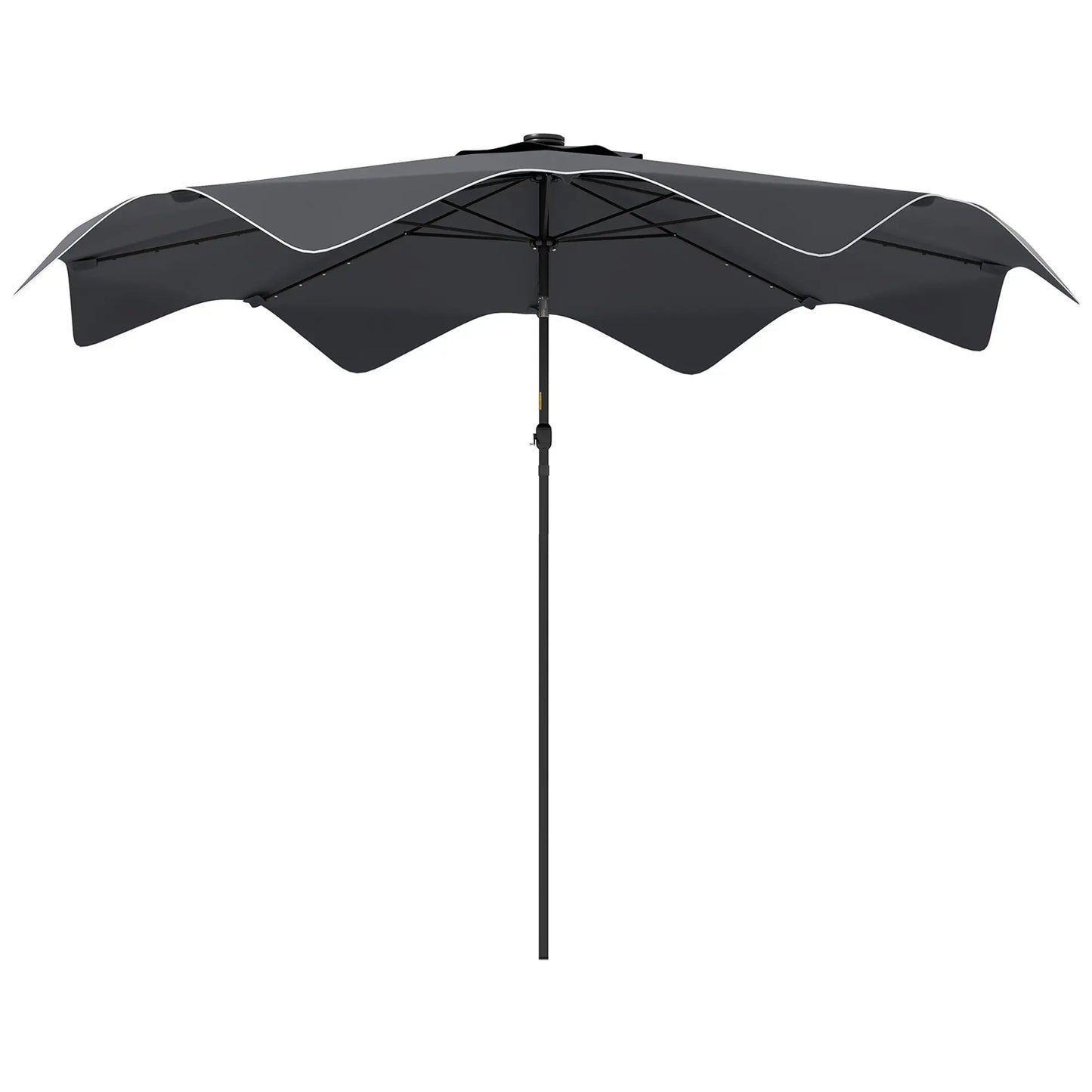 Solar Patio Umbrella with LED, Tilt, Crank, 10 x 10 ft, Dark Grey Sun Umbrellas Dark Grey at Gallery Canada
