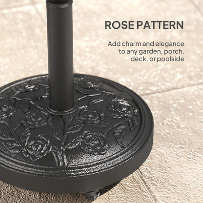 46 lbs Resin Round Patio Umbrella Base With Wheels, Black Umbrella Bases at Gallery Canada