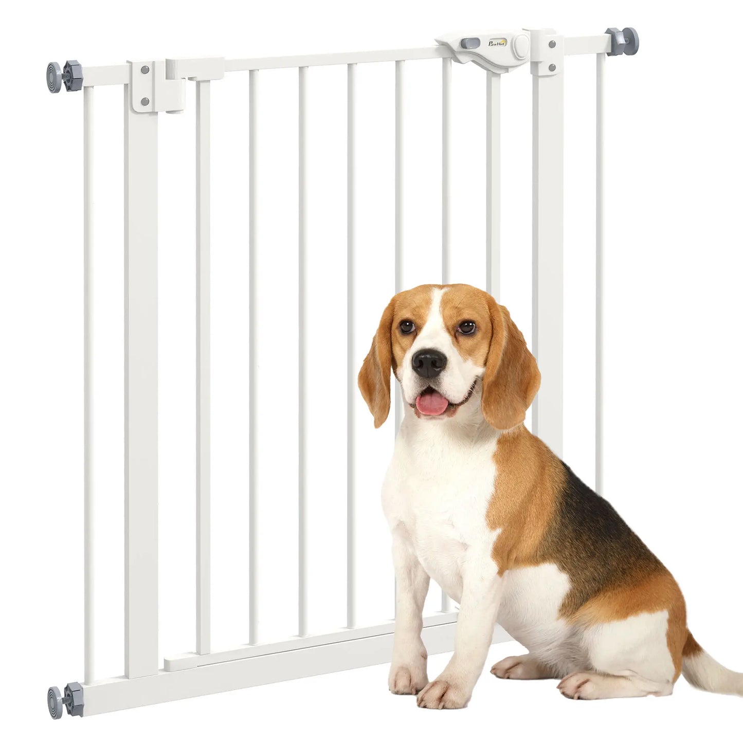 30 Inch Tall Pet Gate with Door, Indoor for Stairs, Pressure Mounted, White Houses, Kennels & Pens at Gallery Canada