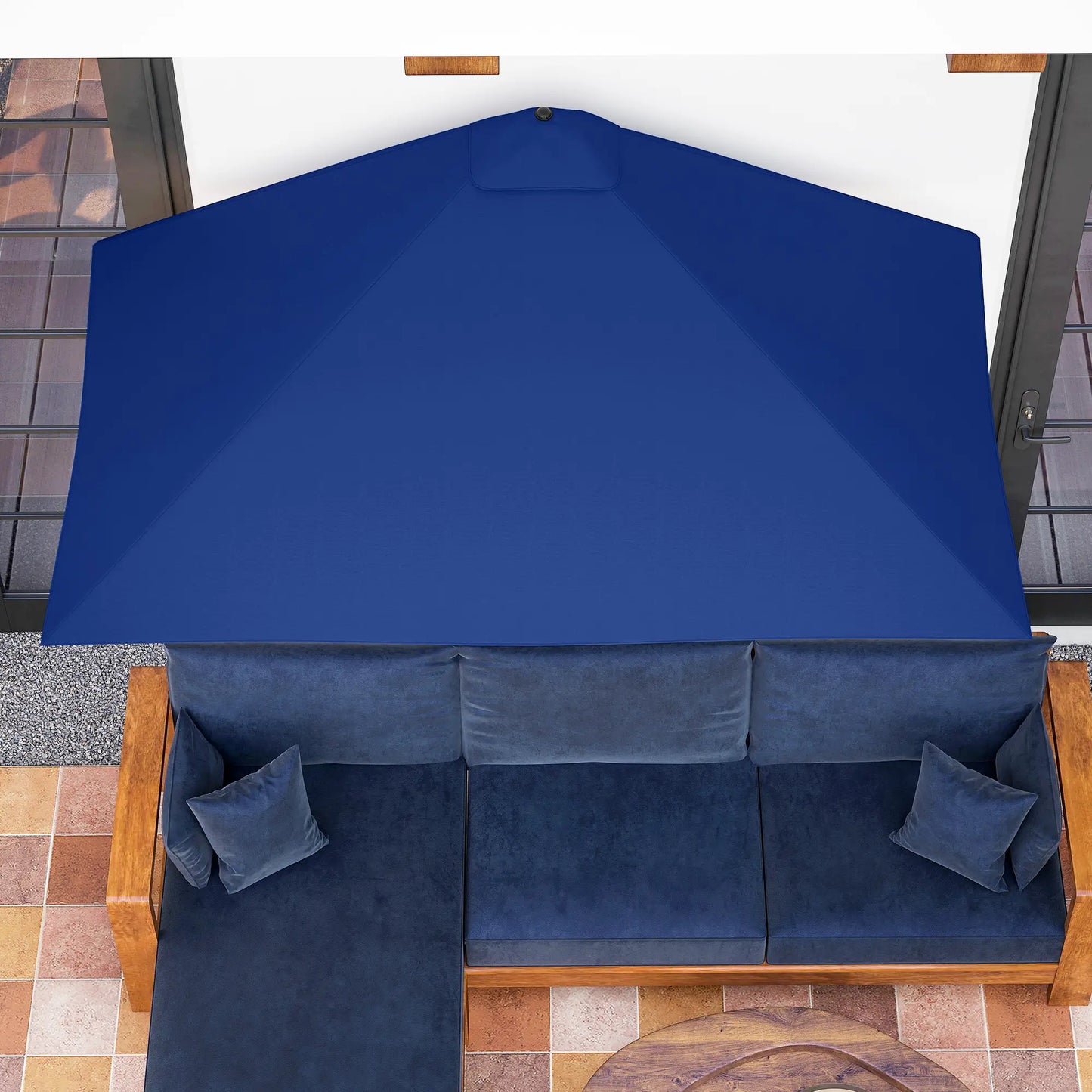 8ft Half Round Umbrella, Outdoor Balcony Parasol, Garden Sun Shade Half Round Umbrellas at Gallery Canada