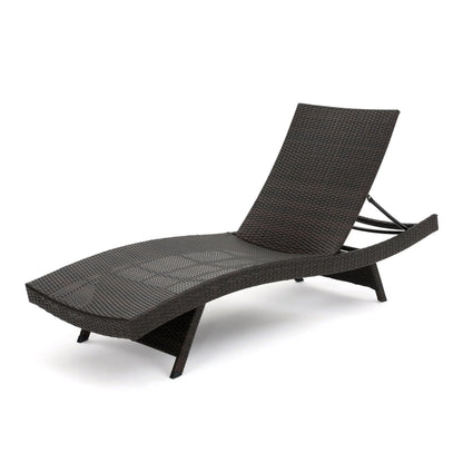 Wicker Chaise Lounge, Adjustable Backrest, Foldable, 79" L x 27.5" W x 38" H, Light Grey Lounger Chairs at Gallery Canada
