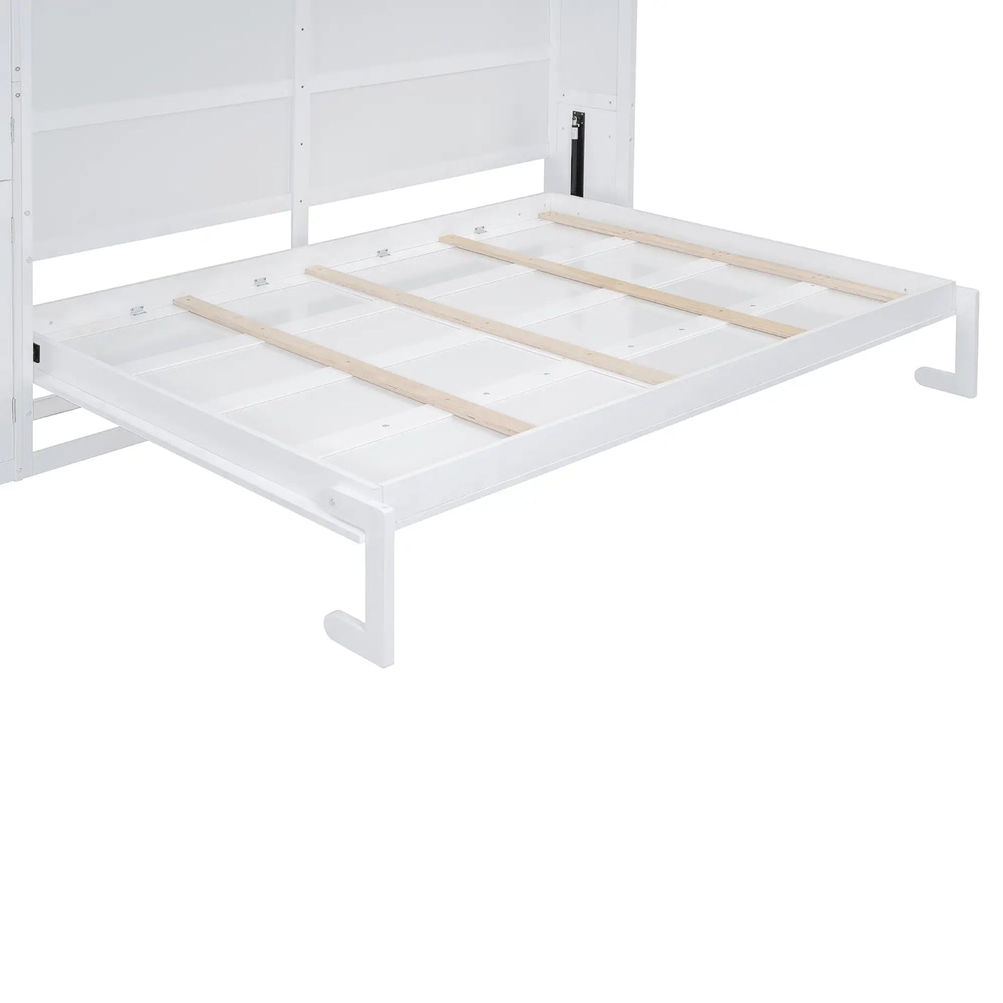 Murphy Bed with Cabinets, Space-Saving Design, 117.5" L x 16" W x 88" H, White Bed Frames at Gallery Canada