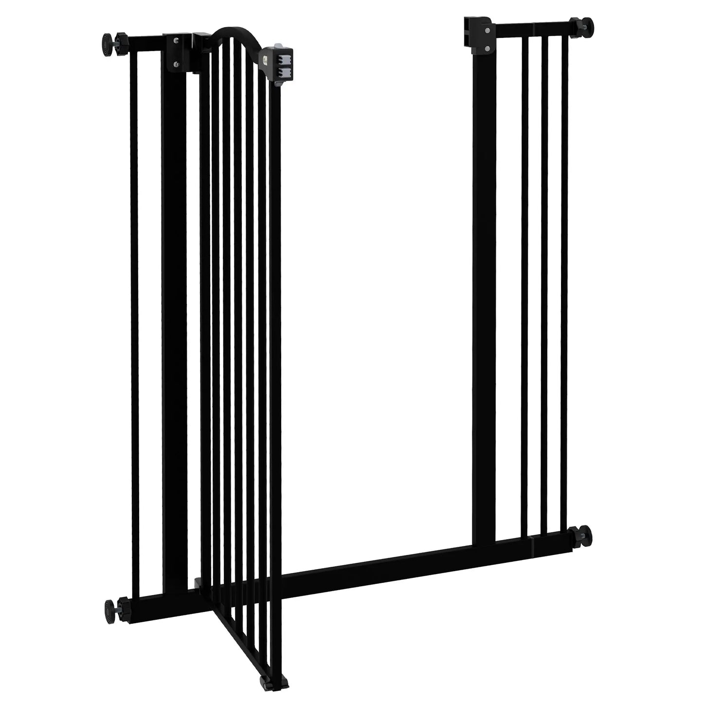 Extra Tall Dog Gate with Door, Pressure Fit, Auto Close, 29-34 Inch, Black Houses, Kennels & Pens at Gallery Canada